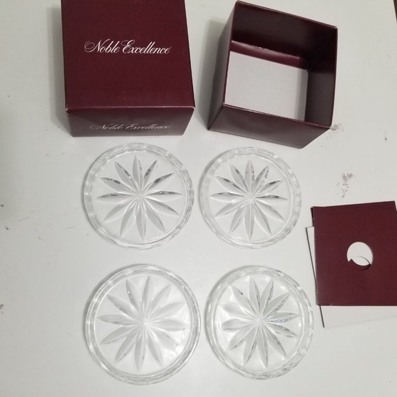Noble Excellence 24% Lead Crystal Coasters - Picture 2 of 7